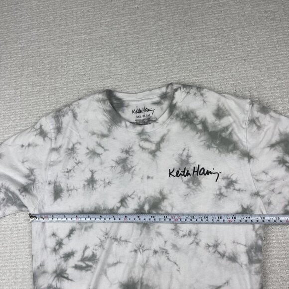 Keith Haring Graphic Gray Tie Dye T-Shirt Full Circle Dancing Graphic Size M - Picture 13 of 16